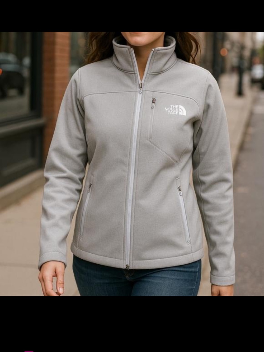 The North Face Women's Heather Gray Zip-Up Utility Jacket